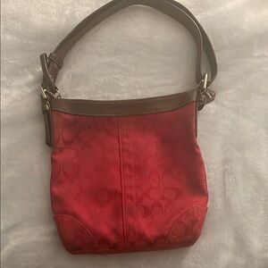 Vintage Coach Red Designer Shoulder Bag